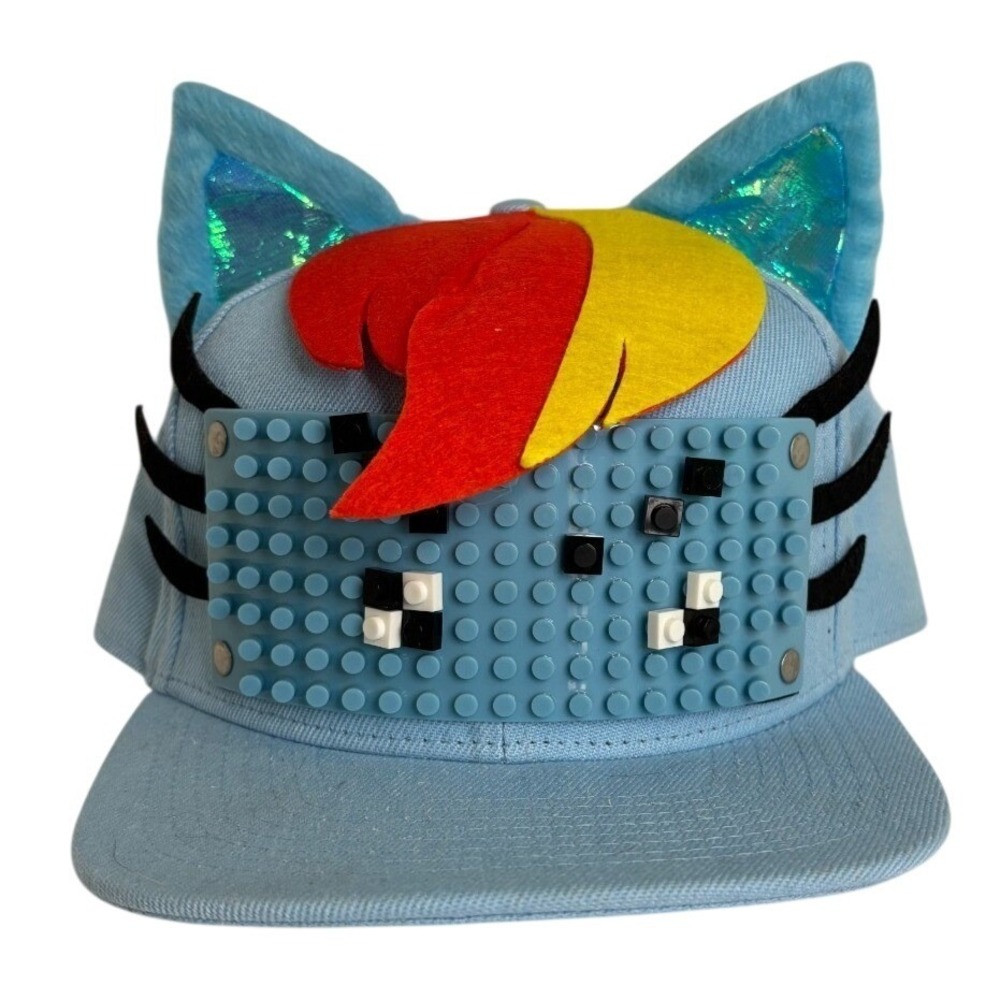 My Little Pony Rainbow Dash Bricky Blocks Build-on Hat & Bag of Lego Dots